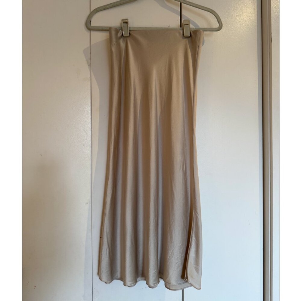 Quince 100% Washable Silk Skirt Champagne Cream